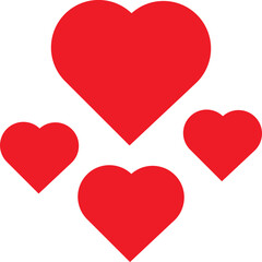 Heart clip art design on plain white transparent isolated background for shirt, hoodie, sweatshirt, apparel, card, tag, mug, icon, poster or badge