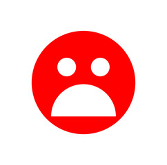 Red sad face icon illustration