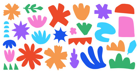 Cut out abstract organic shapes. Floral forms set