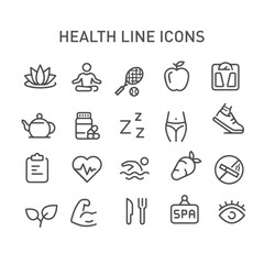 health line icon vector set , fitness vector icons