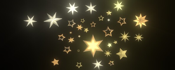 XMAS Stars - stars background, sparkle lights confetti falling. magic shining Flying christmas stars on night