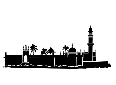 The Haji Ali Dargah mumbai vector icon.