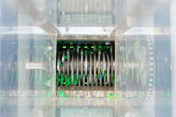 Shredder for plastic waste. Recycle plastic for reuse.