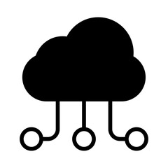 Cloud Data2 solid glyph icon