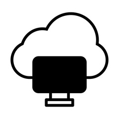 Cloud Computing solid glyph icon