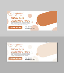 Modern Food and restaurant web banner Design template.