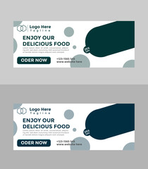 Modern Food and restaurant web banner Design template.