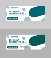 Modern Food and restaurant web banner Design template.
