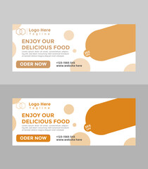 Modern Food and restaurant web banner Design template.