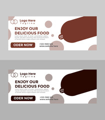 Modern Food and restaurant web banner Design template.