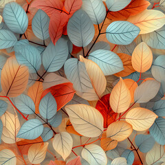 Fototapeta premium pastel colorful leaves background pattern