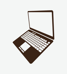 Laptop flat vector icon illustration
