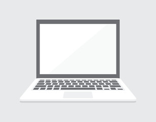 Laptop flat vector icon illustration

