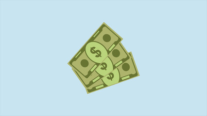 Money vector icon. Bank note Dollar bill flying from sender to receiver. Design illustration for money, wealth, investment and finance concepts
