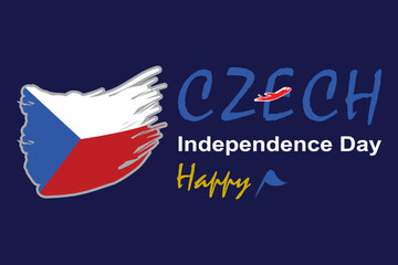 Hand drawn Czech  independence day illustration