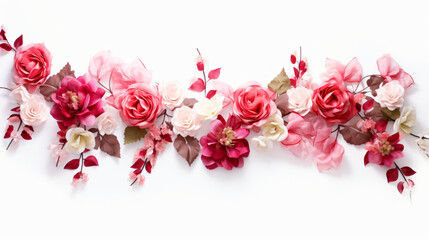 Red and pink_ loral garland