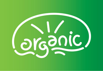 gradient hand drawing organic word. organic logo