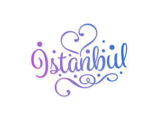 gradient istanbul and heart symbol. heart istanbul logo - obrazy, fototapety, plakaty