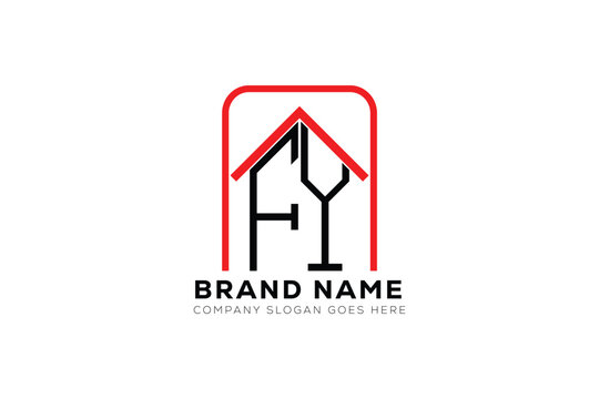 FY letter creative real estate vector logo design . FY creative initials letter logo concept. FY house sheap logo