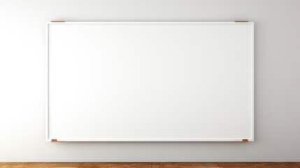 Clean Whiteboard on a Plain Wall with Wooden Accents