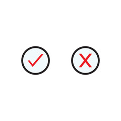 right wrong tick mark cross icon vector illustration eps 