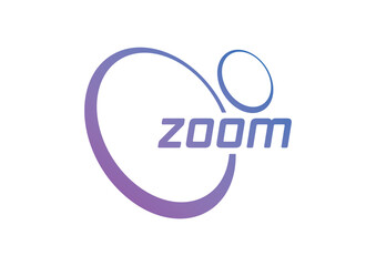 gradient zoom logo. perspective circles and the word zoom