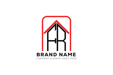 FR letter creative real estate vector logo design . FR creative initials letter logo concept. FR house sheap logo