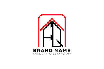 FQ letter creative real estate vector logo design . FQ creative initials letter logo concept. FQ house sheap logo