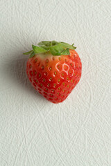 close up of strawberry on white background.