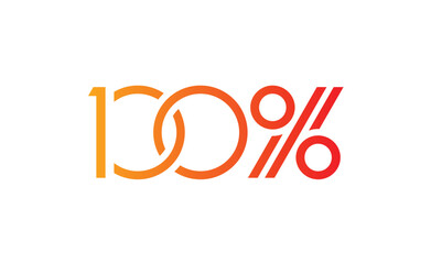 gradient 100 percent logo. 100 percent concept for business, economy, education world