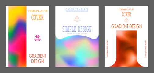 A set of backgrounds with a colorful gradient. Layout for the cover, brochure, catalog and creative design idea