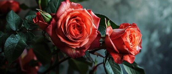 A Pair Of Roses Conveying Love And Affection