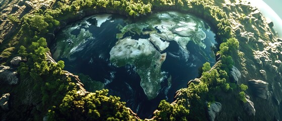 Earth Shaped Like A Heart, Symbolizing Love For Our Planet Earth Resembles A Heart - obrazy, fototapety, plakaty