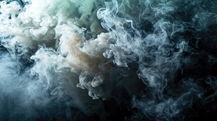 Obraz premium Smoke fog mist black white air cloud wallpaper background 