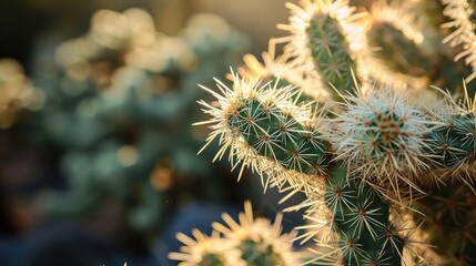 Desert cactus succulent landscape close up wallpaper background