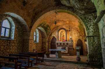 S. Angelo in Grotte, Molise. The Church - cave of St. Michael the Archangel