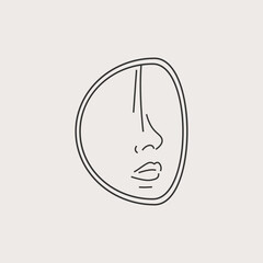 Woman face outline aesthetic logo icon. - Vector illustration.	
