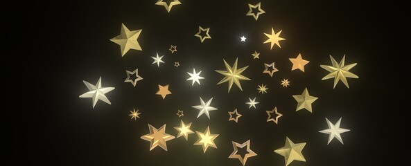 XMAS Stars - stars. Confetti celebration, Falling golden abstract decoration for party, birthday celebrate,