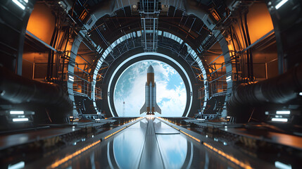 Amazing Futuristic Spaceport View