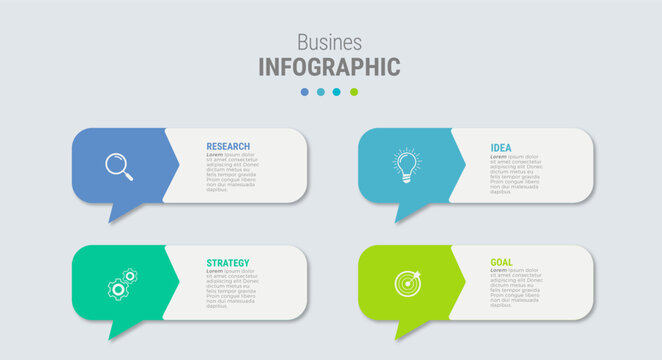 Business infographic template design icons 4 options or steps