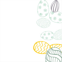 Frame made of elements for Easter. Traditional Easter elements. Vector illustration. Traditional easter ornament. Happy easter. Hand-drawn. Vector illustration.