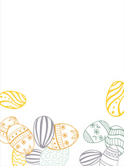 Frame made of elements for Easter. Traditional Easter elements. Vector illustration. Traditional easter ornament. Happy easter. Hand-drawn. Vector illustration.