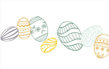 Frame made of elements for Easter. Traditional Easter elements. Vector illustration. Traditional easter ornament. Happy easter. Hand-drawn. Vector illustration.