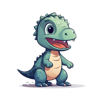 recommend clip art: Cute little Allosaurus isolated. Cartoon style illustration for kids and babies.