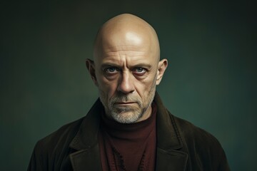 Obraz premium attractive bald young man posing in front of the camera
