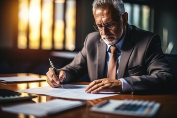 Fototapeta premium Businessman signing a contract