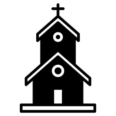 Church solid glyph icon