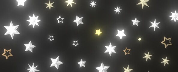 Descendant Christmas Constellations: Mind-Blowing 3D Illustration of Falling Festive Star Patterns
