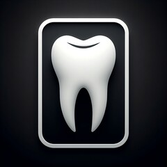 Un logo de un diente blanco - obrazy, fototapety, plakaty