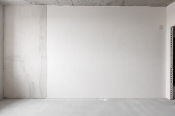 interior of the apartment without decoration in gray colors. rough finish